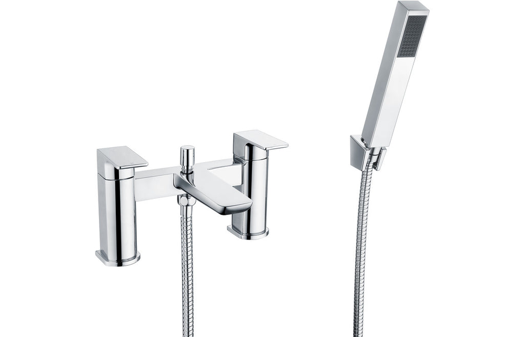 Abiro Bath Filler with Shower Mixer & Bracket - Brass, Black, Chrome, Bronze