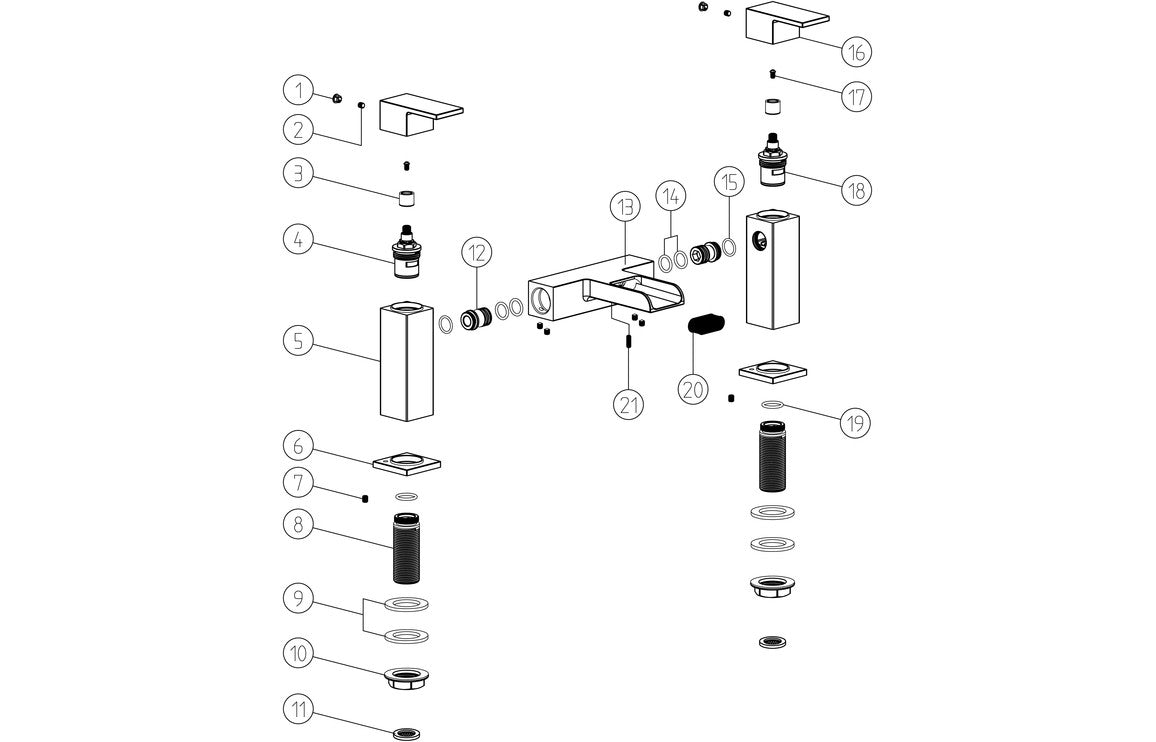 Hann Standard Bath Filler - Chrome