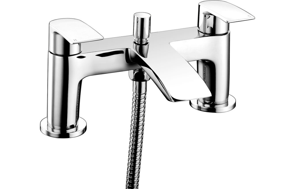 Kive Bath Filler with Shower Mixer & Bracket - Chrome