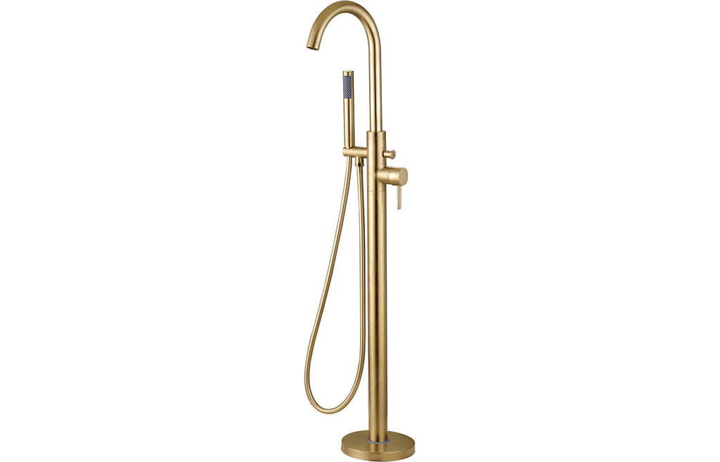 Lash Floor Standing Bath Filler with Shower Mixer - Brass, Black, Chrome, Bronze