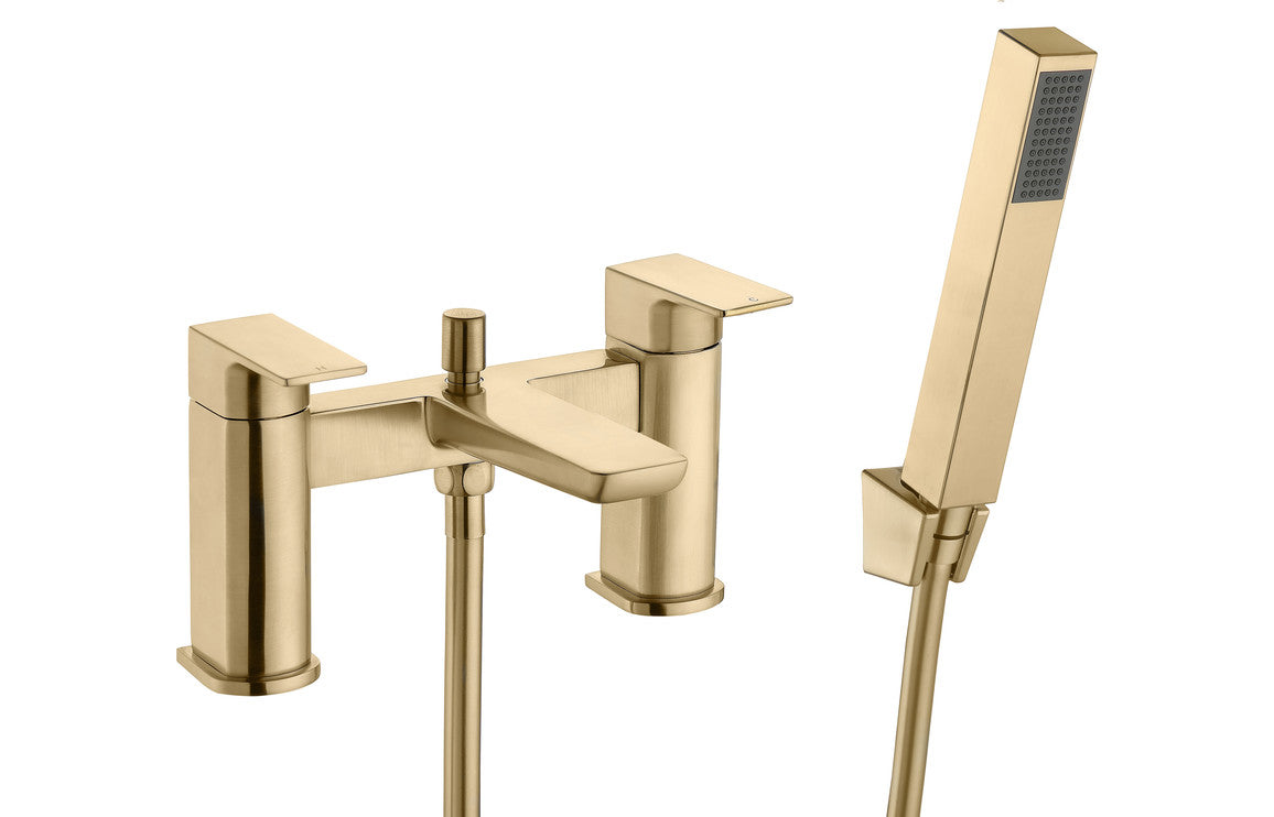 Abiro Bath Filler with Shower Mixer & Bracket - Brass, Black, Chrome, Bronze