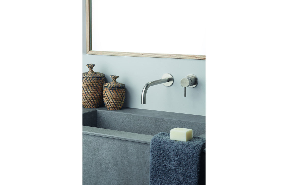 Tiber Vema Premium Wall Mounted Basin Mixer - Stainless Steel