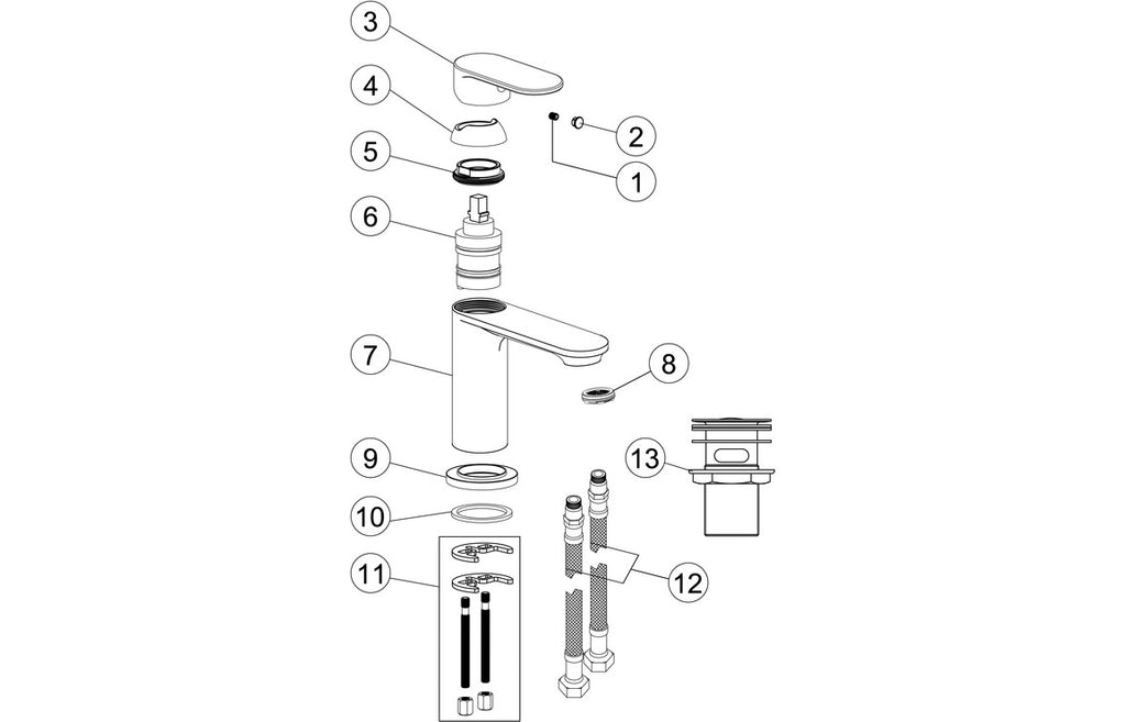 Tate Basin Mixer Tap & Waste - Chrome
