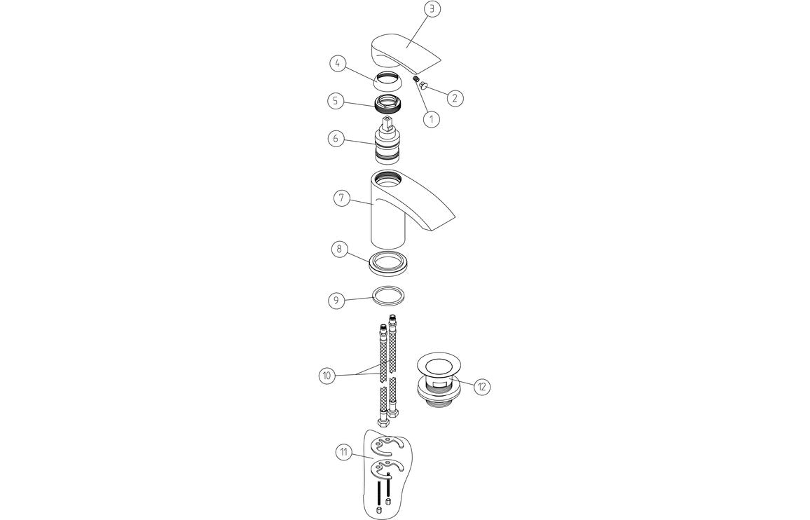 Kive Basin Mixer Tap & Waste - Chrome