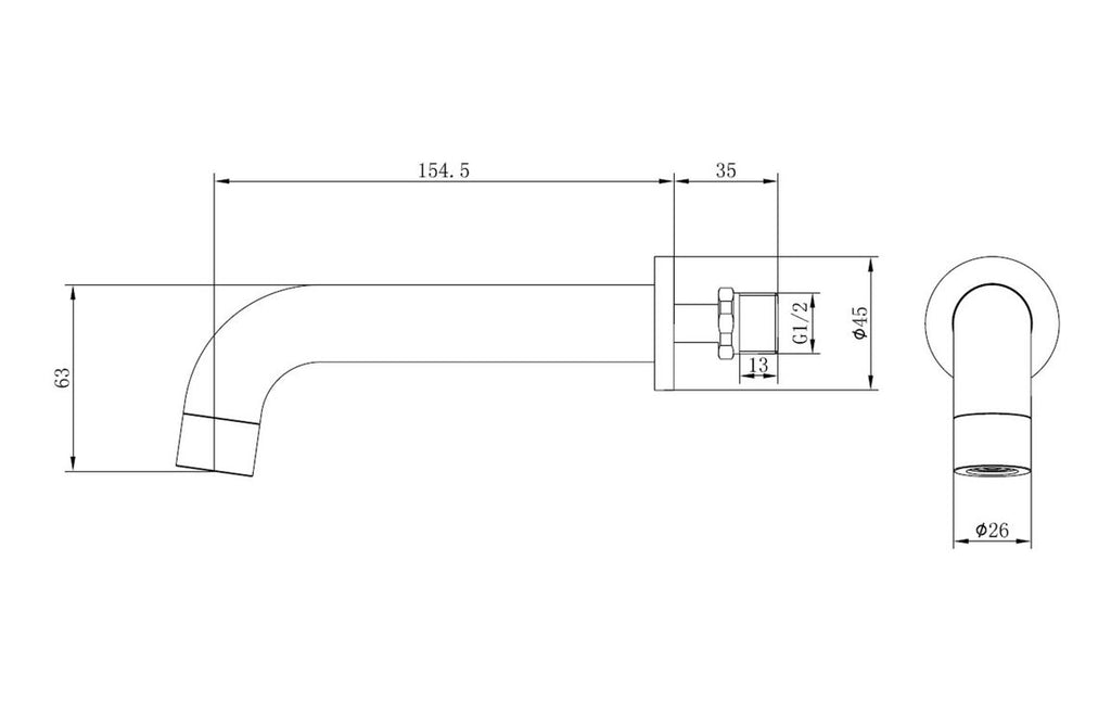 Lash Wall Mounted Basin Mixer Tap - Brass, Black, Chrome, Bronze