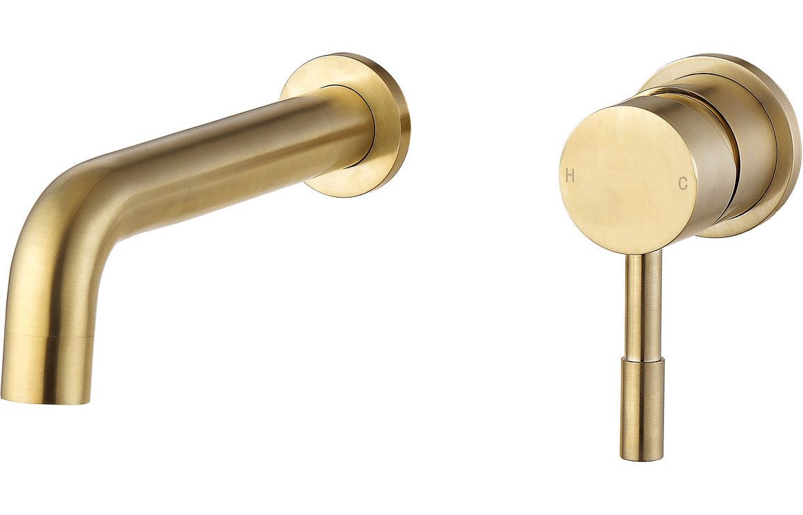 Lash Wall Mounted Basin Mixer Tap - Brass, Black, Chrome, Bronze