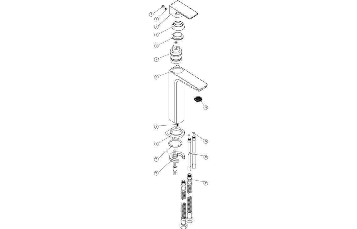 Abiro Tall Basin Mixer Tap - Brass, Black, Chrome, Bronze