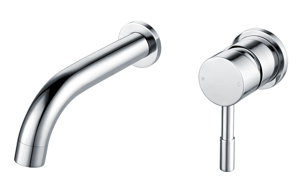 Lash Wall Mounted Basin Mixer Tap - Brass, Black, Chrome, Bronze