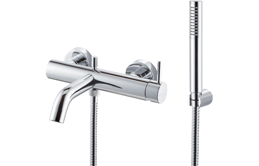 Maira Vema Premium Wall Mounted Bath/Shower Mixer - Black, Chrome