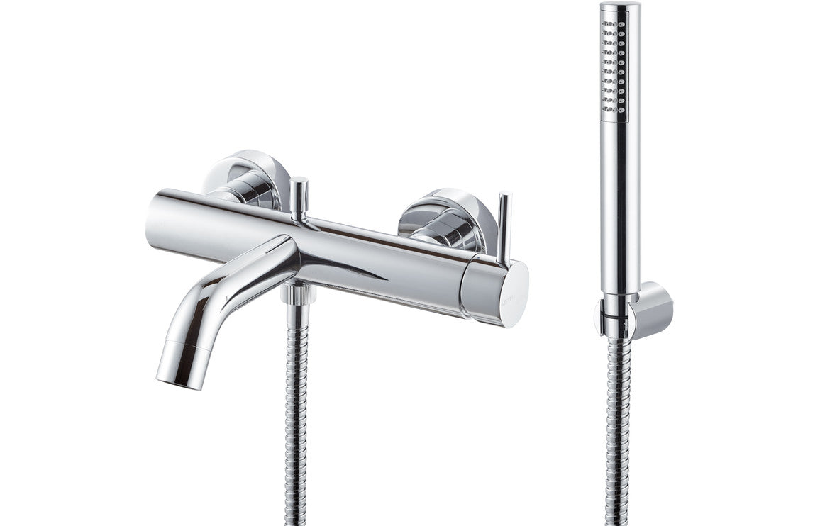 Maira Vema Premium Wall Mounted Bath/Shower Mixer - Black, Chrome