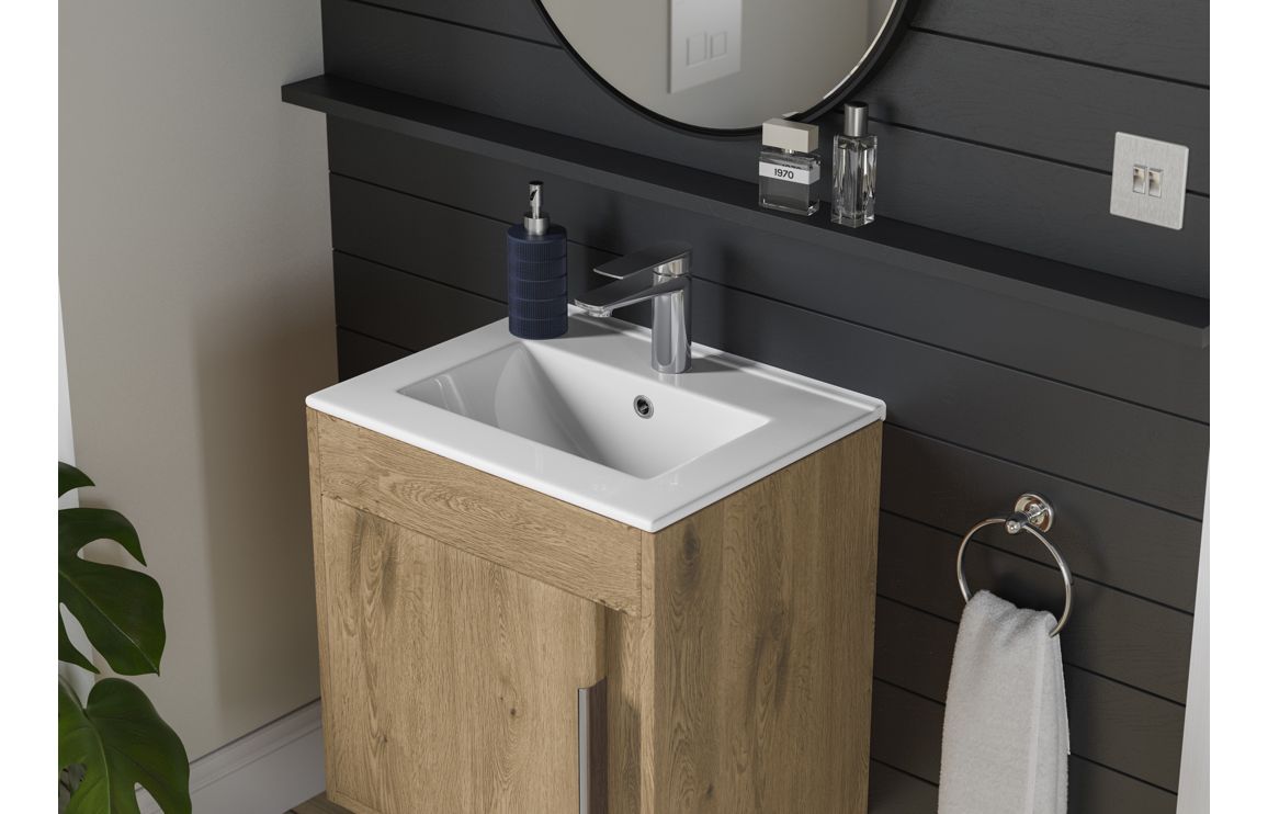 Aire 400/500mm Floorstanding/ Wall Hung Unit & Basin - Seville Oak