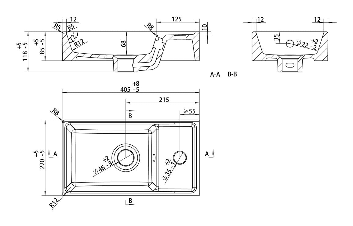 Aire 400/500mm Floorstanding/ Wall Hung Unit & Basin - Seville Oak
