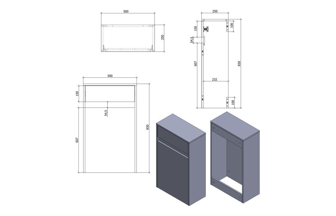 Aire 400/500mm Floorstanding/ Wall Hung Unit & Basin - Seville Oak
