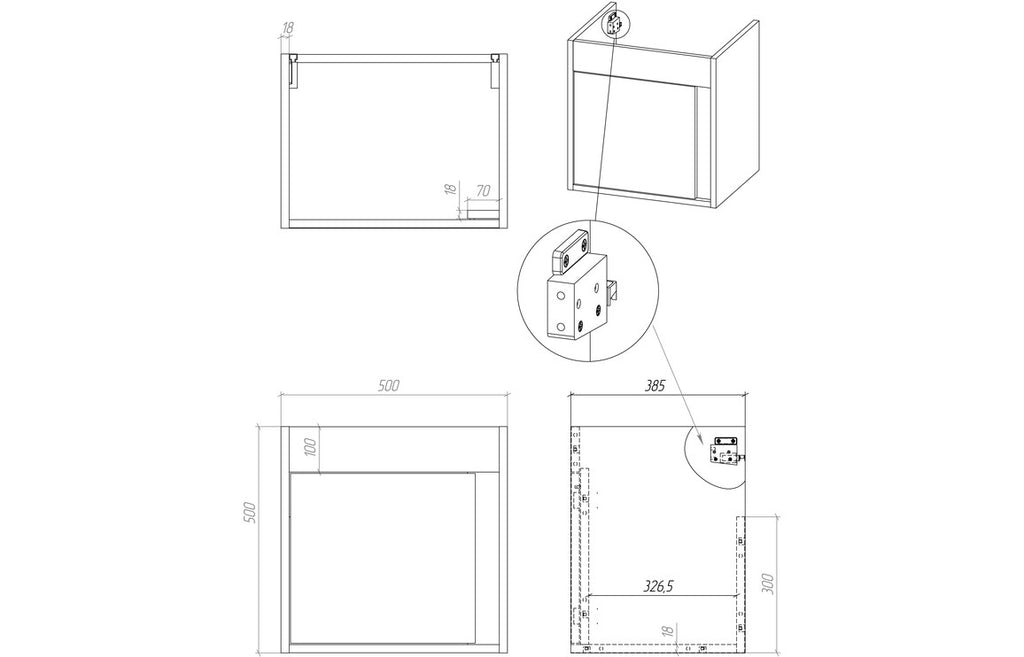 Aire 400/500mm Floorstanding/ Wall Hung Unit & Basin - Seville Oak