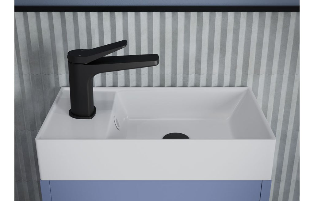 Aire 400/500mm Floorstanding/ Wall Hung Unit & Basin - Matt Misty Blue
