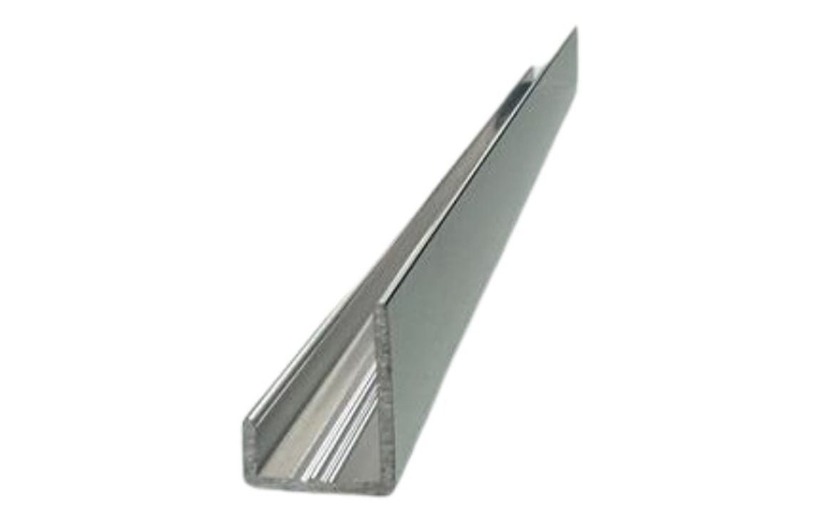 End Cap J-Shaped Profile for Wall Panel 2400 mm - Chrome, Aluminium