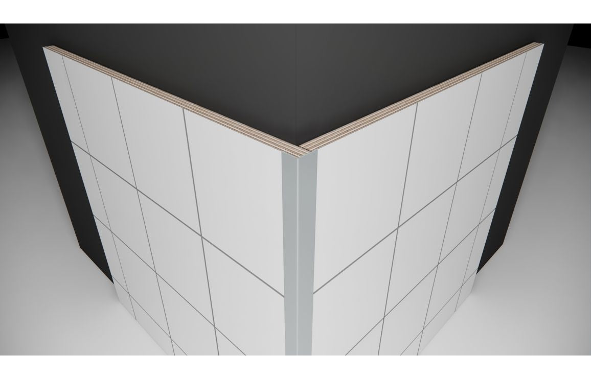 L-Shaped Small Profile for Wall Panel 2400 mm - Black, Aluminium