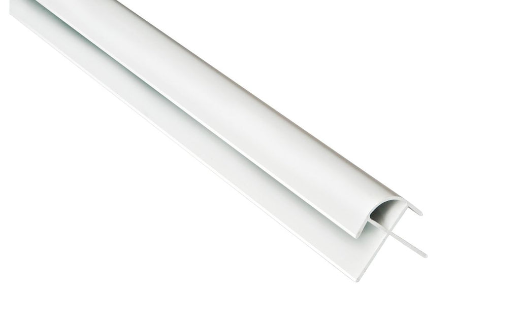 External Corner Rounded Profile for Wall Panel 2400 mm - White, Aluminium, Chrome