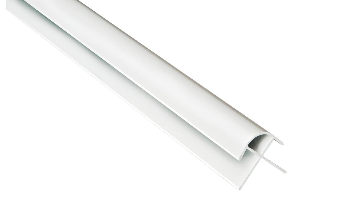 External Corner Rounded Profile for Wall Panel 2400 mm - White, Aluminium, Chrome