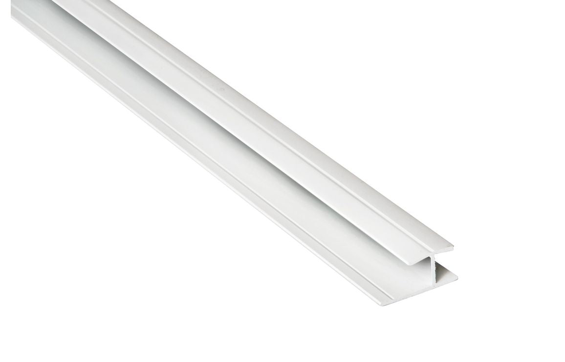 H-Shaped 2-Part Stacking Profile for Wall Panel 2400 mm - Chrome, Black, Aluminium, White