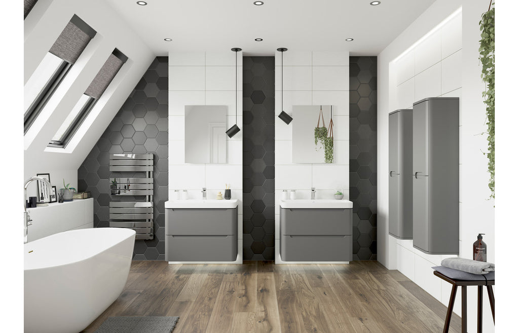 Gata 500/600/800mm Floorstanding/ Wall Hung Unit & Basin - Matt Grey