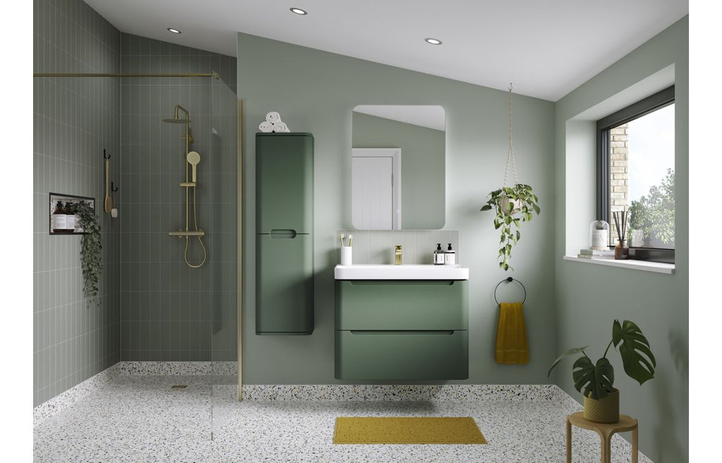 Gata 500/600/800mm Floorstanding/ Wall Hung Unit & Basin - Matt Sage Green
