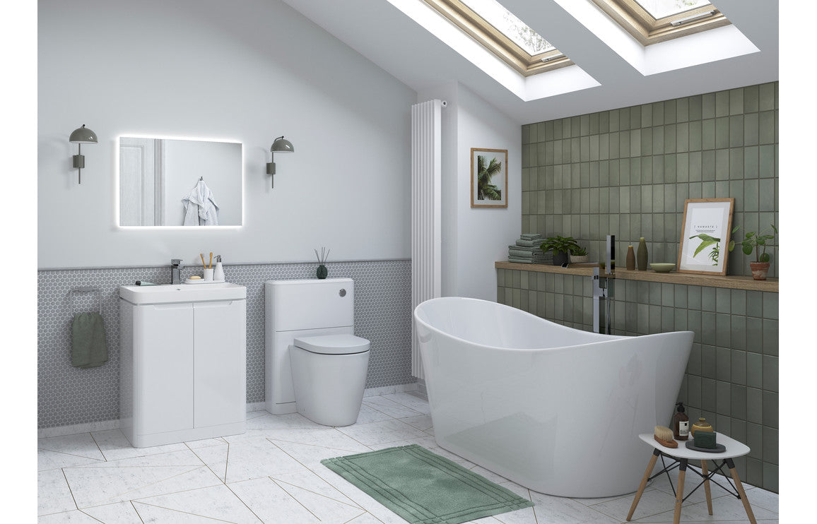Gata 500/600/800mm Floorstanding/ Wall Hung Unit & Basin - Gloss White