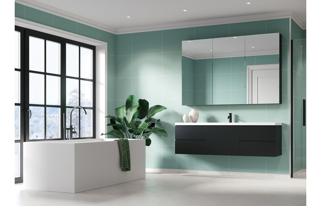 Aqua Mint Contemporary Tile Effect Wall Panel - 2400 x 600 mm