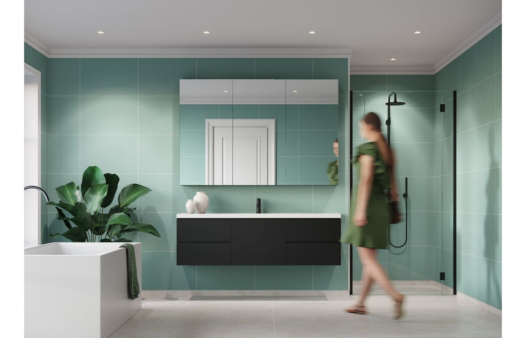 Aqua Mint Contemporary Tile Effect Wall Panel - 2400 x 600 mm