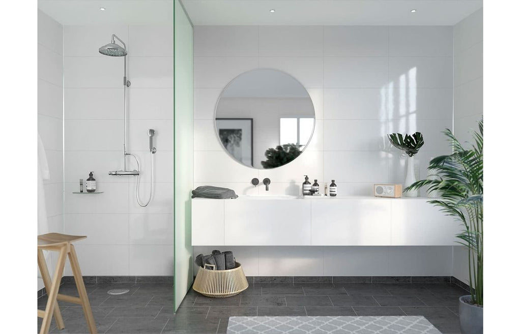 Athens White Contemporary Tile Effect Wall Panel - 2400 x 600 mm