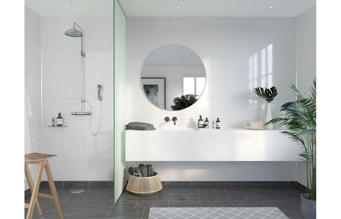 Athens White Contemporary Tile Effect Wall Panel - 2400 x 600 mm