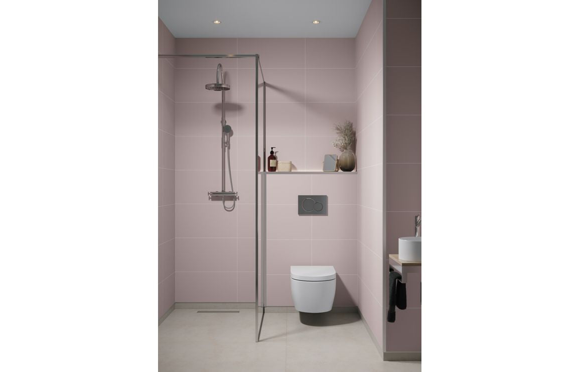 Dusky Pink Contemporary Tile Effect Wall Panel - 2400 x 600 mm