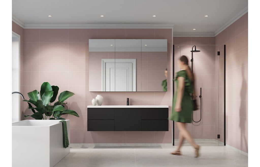 Dusky Pink Contemporary Tile Effect Wall Panel - 2400 x 600 mm