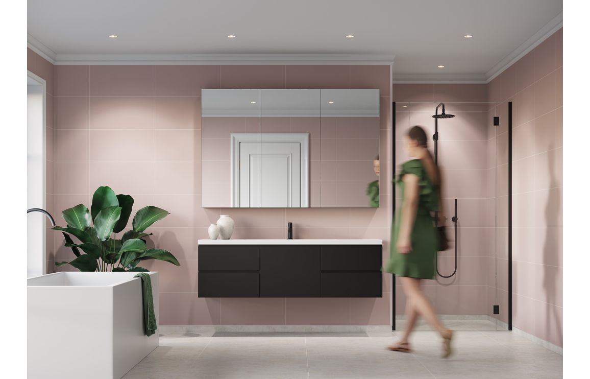 Dusky Pink Contemporary Tile Effect Wall Panel - 2400 x 600 mm