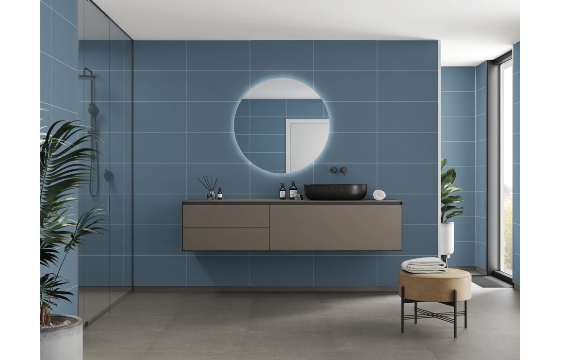 Dusty Blue Contemporary Tile Effect Wall Panel - 2400 x 600 mm