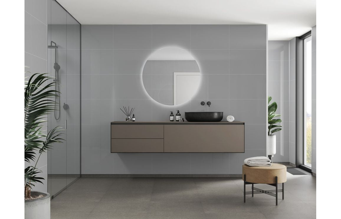 Medium Grey Contemporary Tile Effect Wall Panel - 2400 x 600 mm