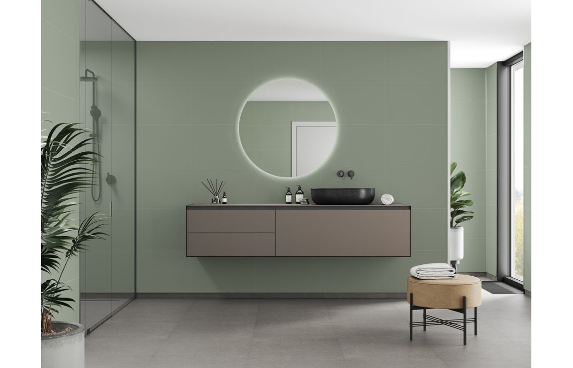 Olive Green Contemporary Tile Effect Wall Panel - 2400 x 600 mm