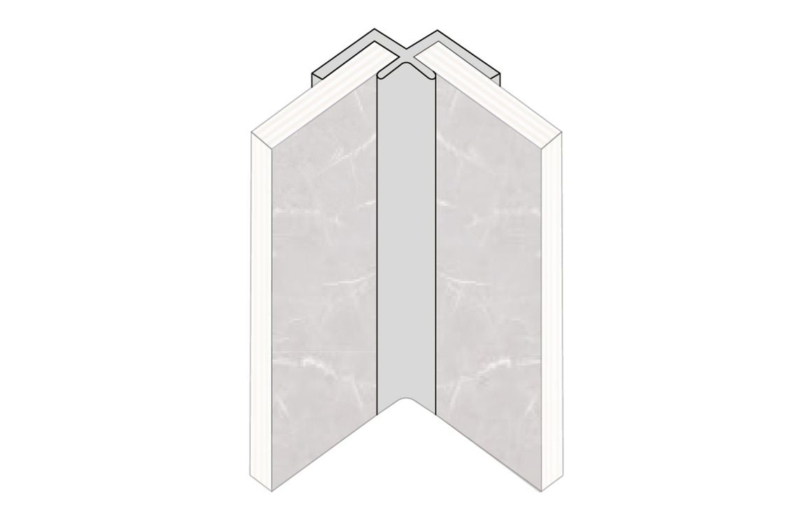 Internal Corner Profile for Wall Panel 2400 mm - Chrome, White, Aluminium
