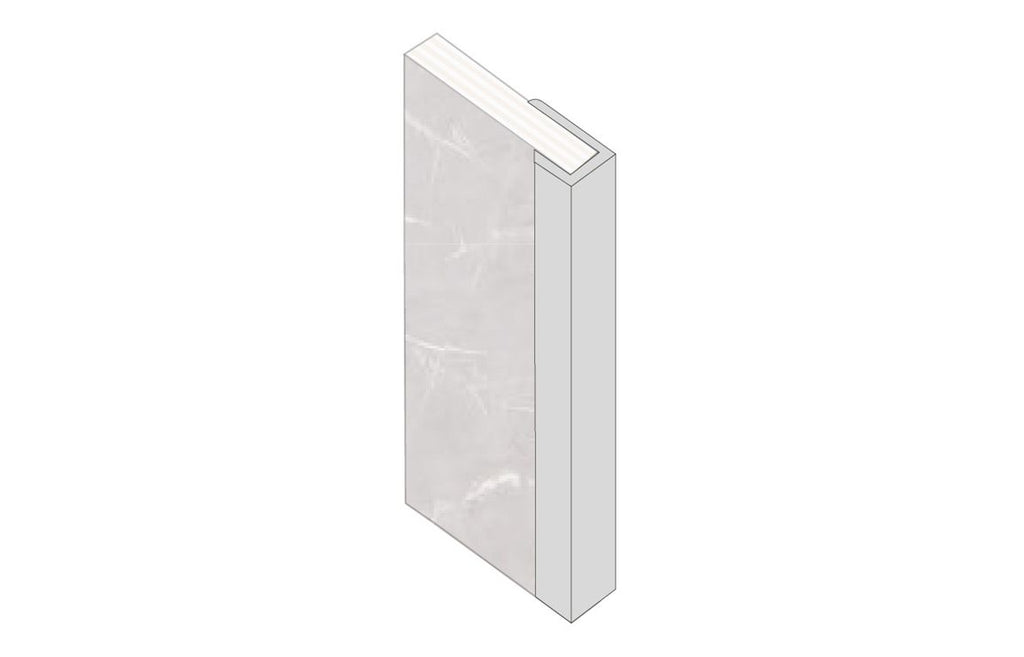 End Cap J-Shaped Profile for Wall Panel 2400 mm - Chrome, Aluminium