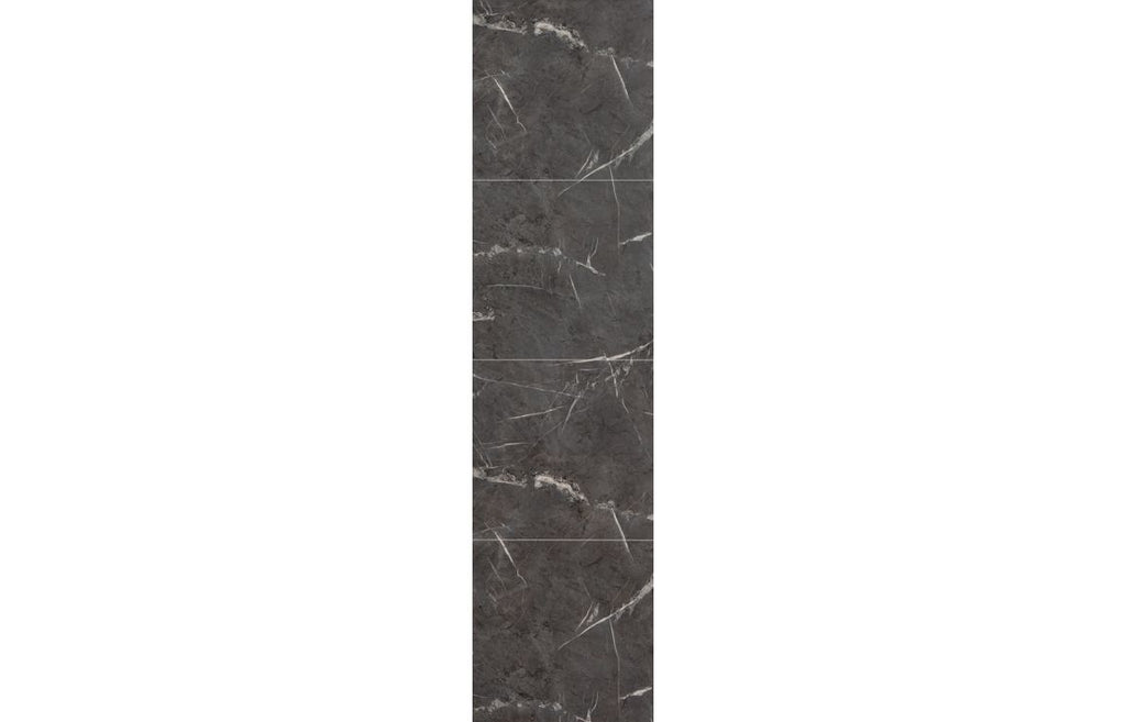 Black Marble Tile Effect Wall Panel - 2400 x 600 mm