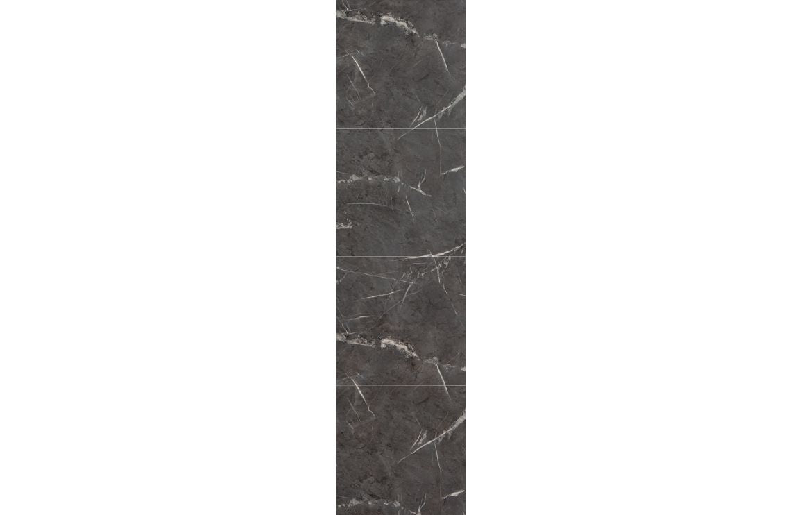 Black Marble Tile Effect Wall Panel - 2400 x 600 mm
