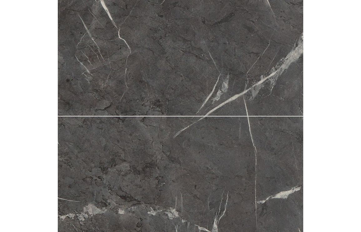 Black Marble Tile Effect Wall Panel - 2400 x 600 mm