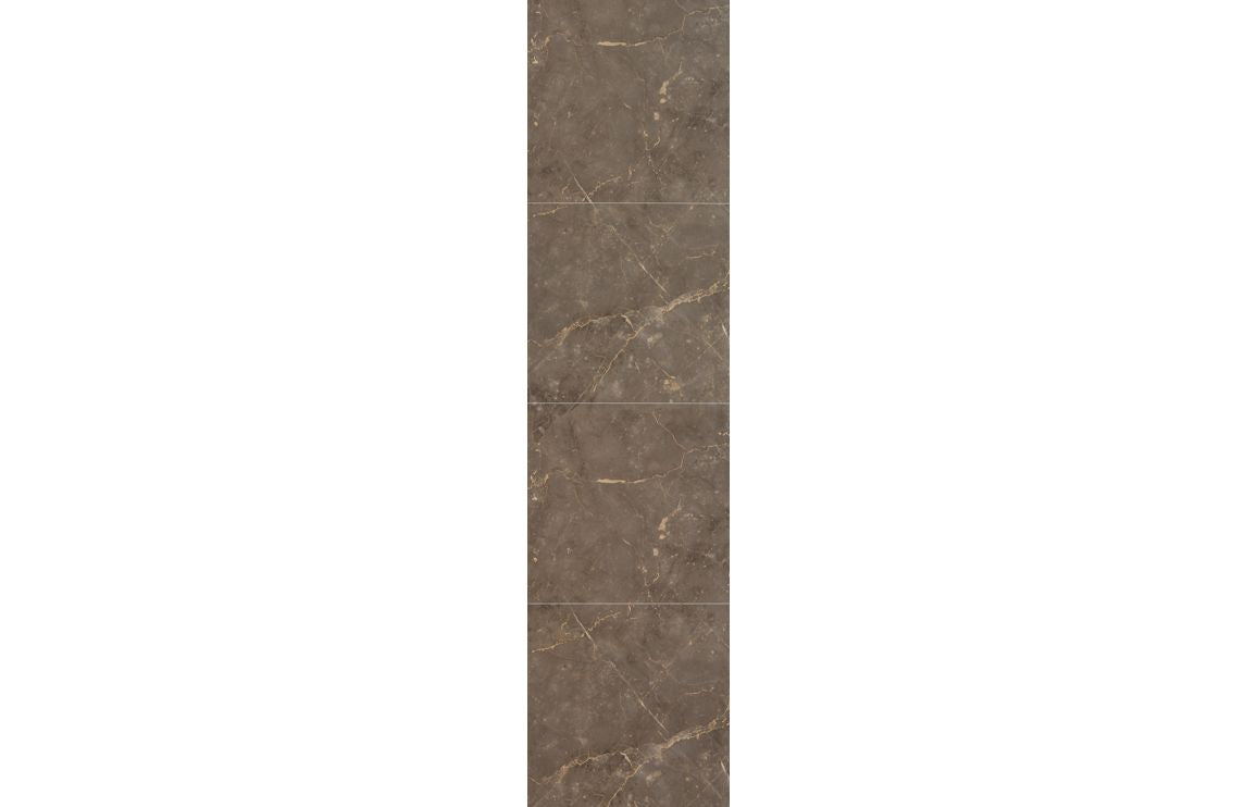 Brown Marble Tile Effect Wall Panel - 2400 x 600 mm
