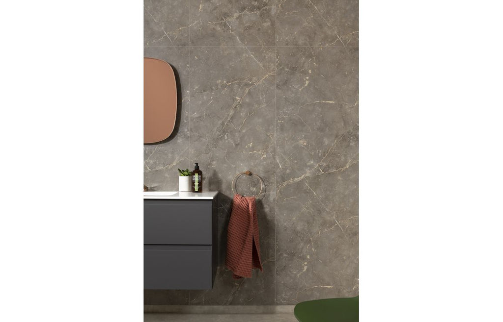 Brown Marble Tile Effect Wall Panel - 2400 x 600 mm