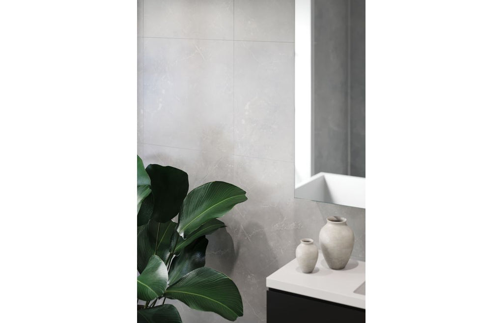 Grey Marble Tile Effect Wall Panel - 2400 x 600 mm