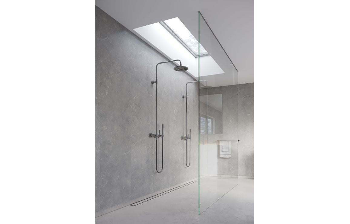 Grey Marble Tile Effect Wall Panel - 2400 x 600 mm