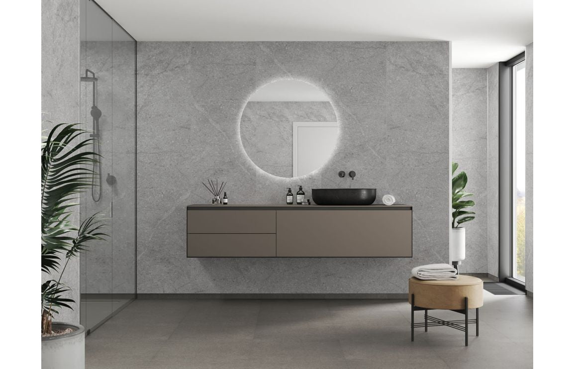 Polished Stone Marble Tile Effect Wall Panel - 2400 x 600 mm
