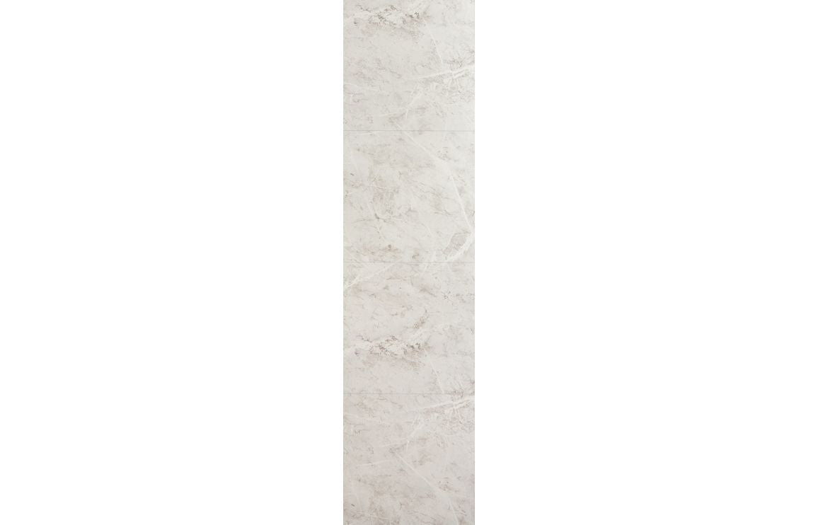 White Marble Tile Effect Wall Panel - 2400 x 600 mm