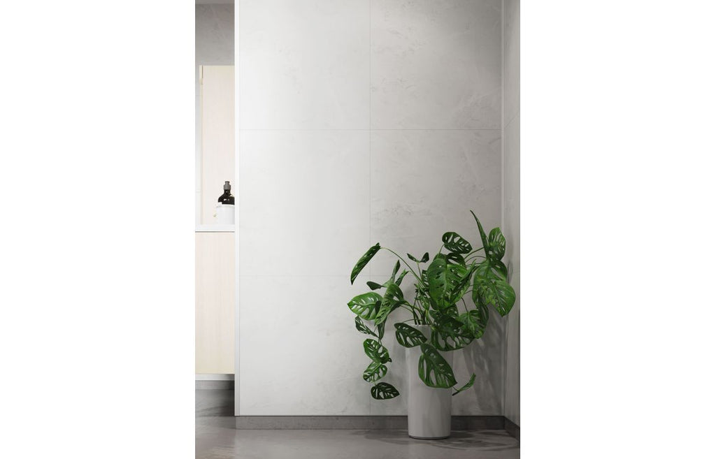 White Marble Tile Effect Wall Panel - 2400 x 600 mm