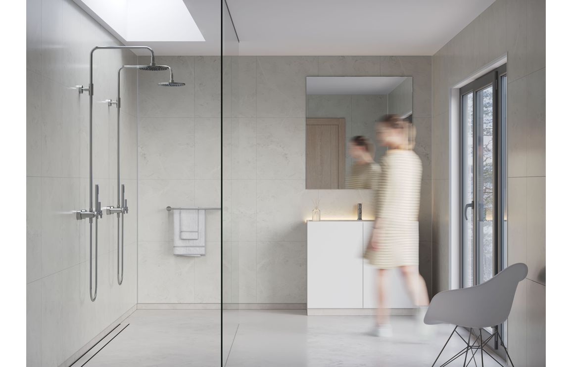 White Marble Tile Effect Wall Panel - 2400 x 600 mm